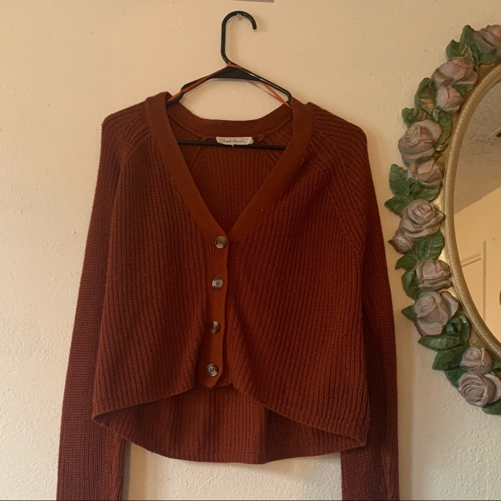 Cloud chaser cardigan orange brown vintage